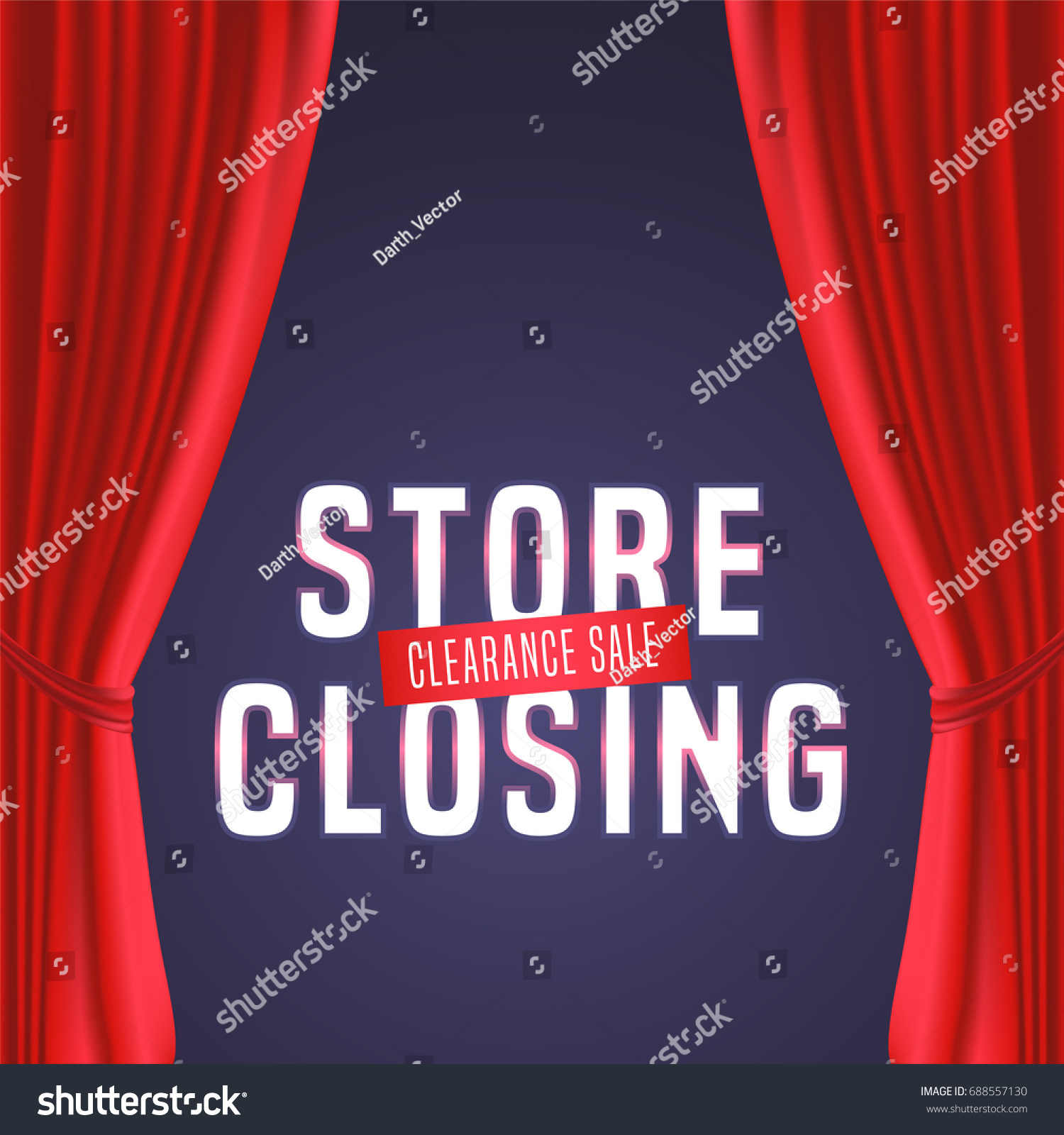 Store Closing Vector Illustration Background Red Stock Vector (Royalty