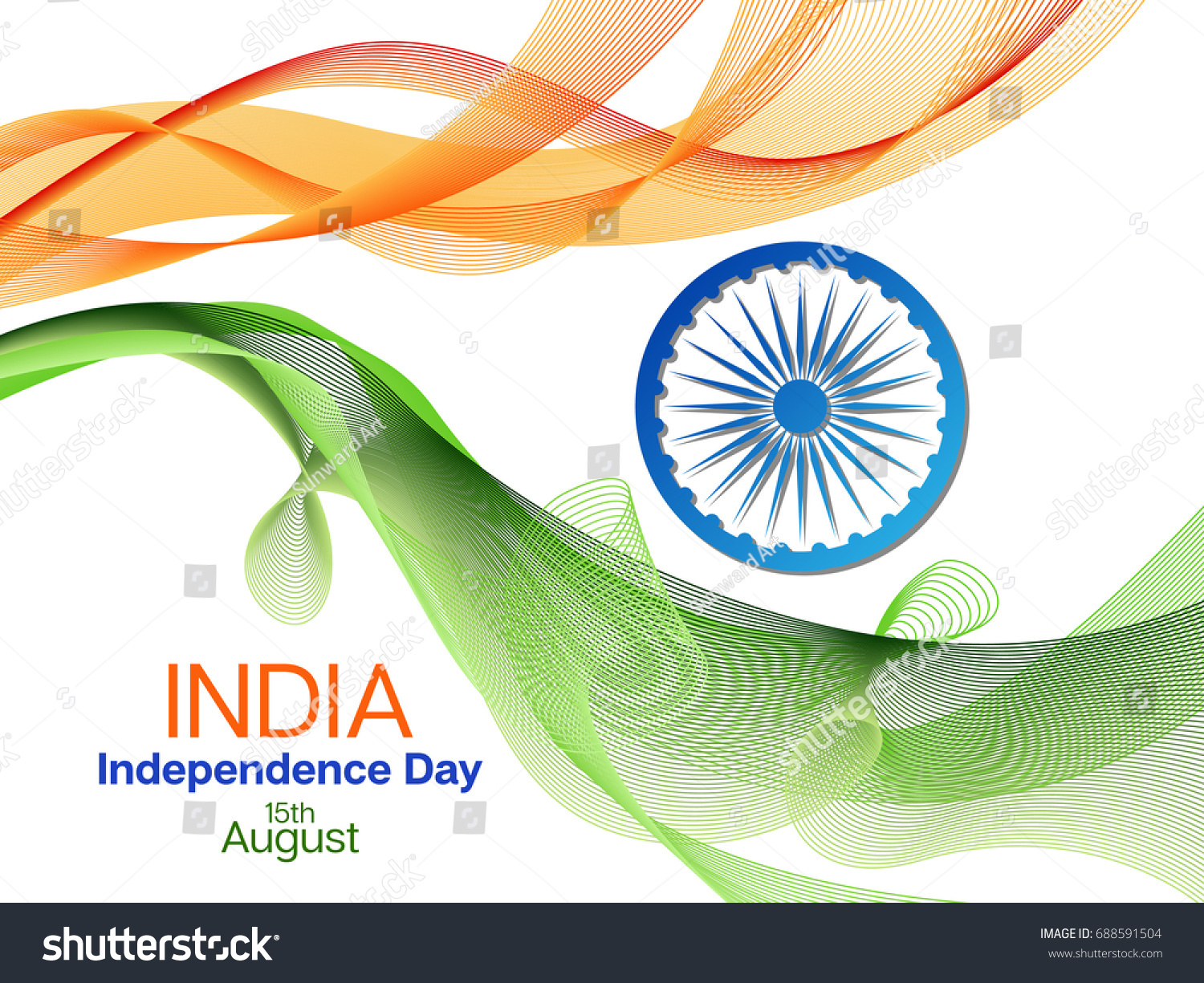 Independence Day India Vector Background 15th Stock Vector (Royalty ...