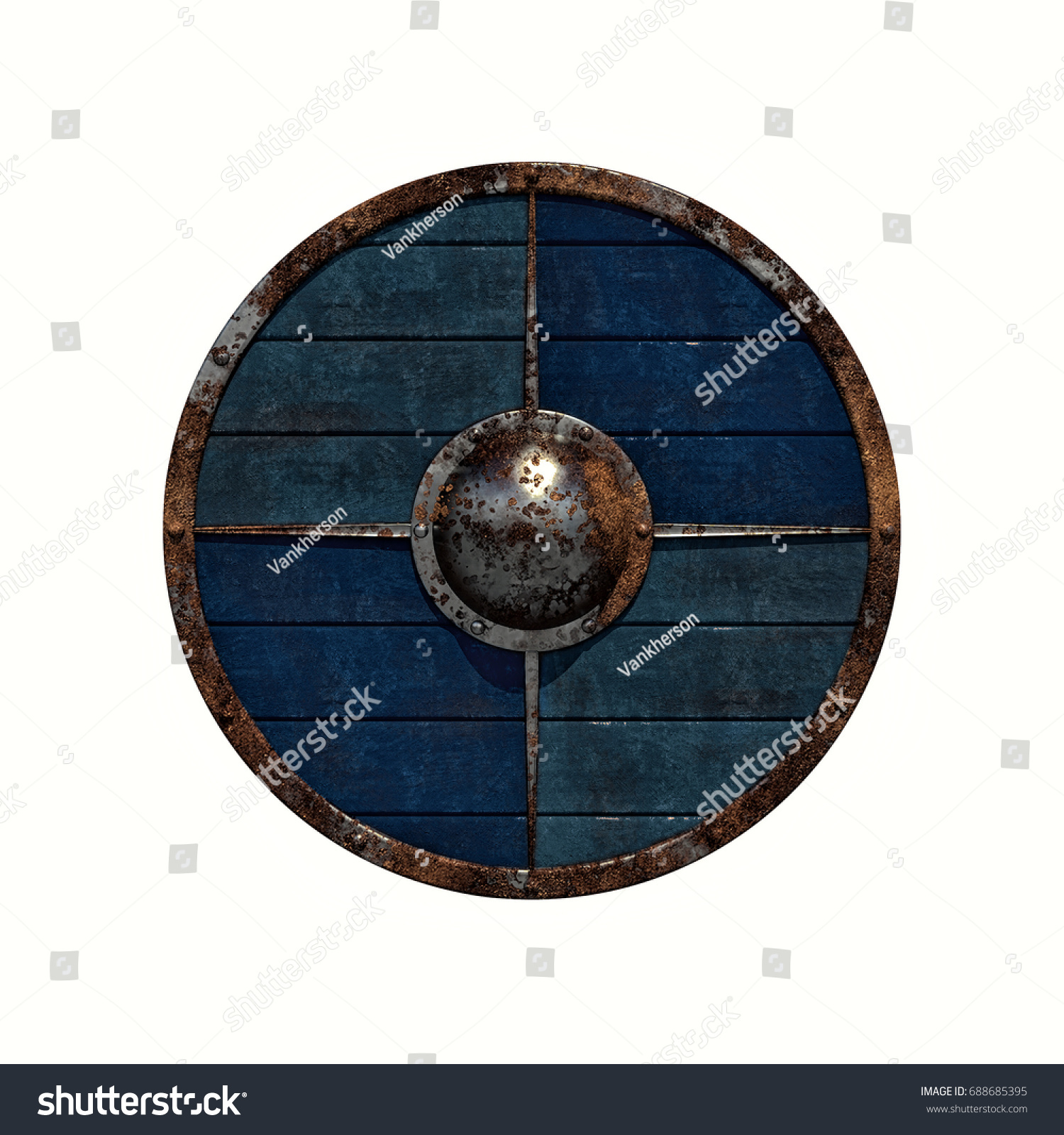 Viking Shield 3d Render Illustration Old Stock Illustration 688685395 ...