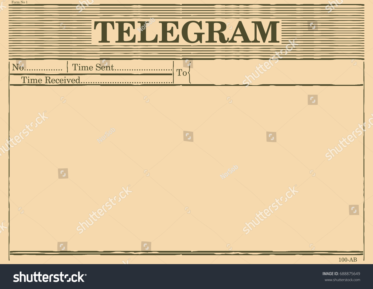 Blank Telegram Form Flat Vector Stock Vector (Royalty Free) 688875649