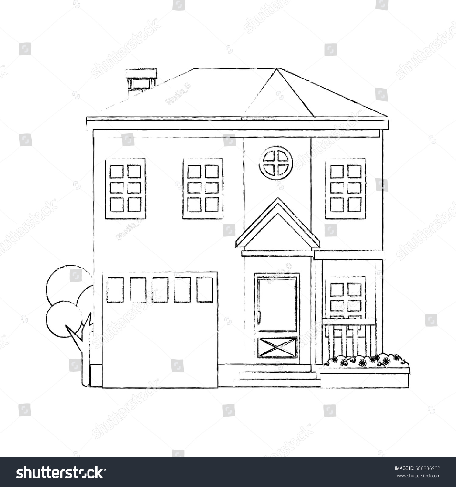 Modern House Icon Stock Vector (Royalty Free) 688886932 | Shutterstock