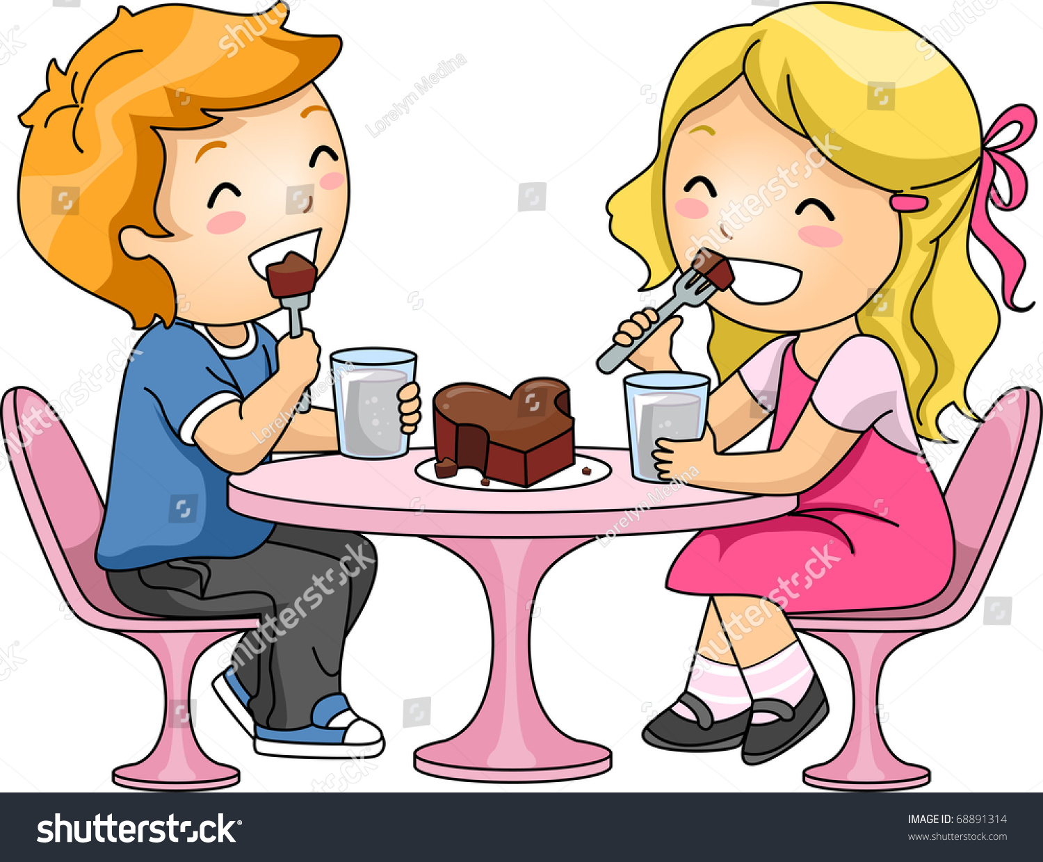 Мальчик и девочка сидят за столом