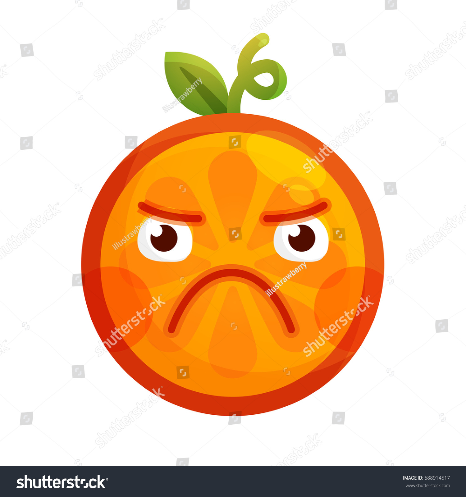 Angry Face Emoji Angry Orange Fruit Stock Vector (Royalty Free ...