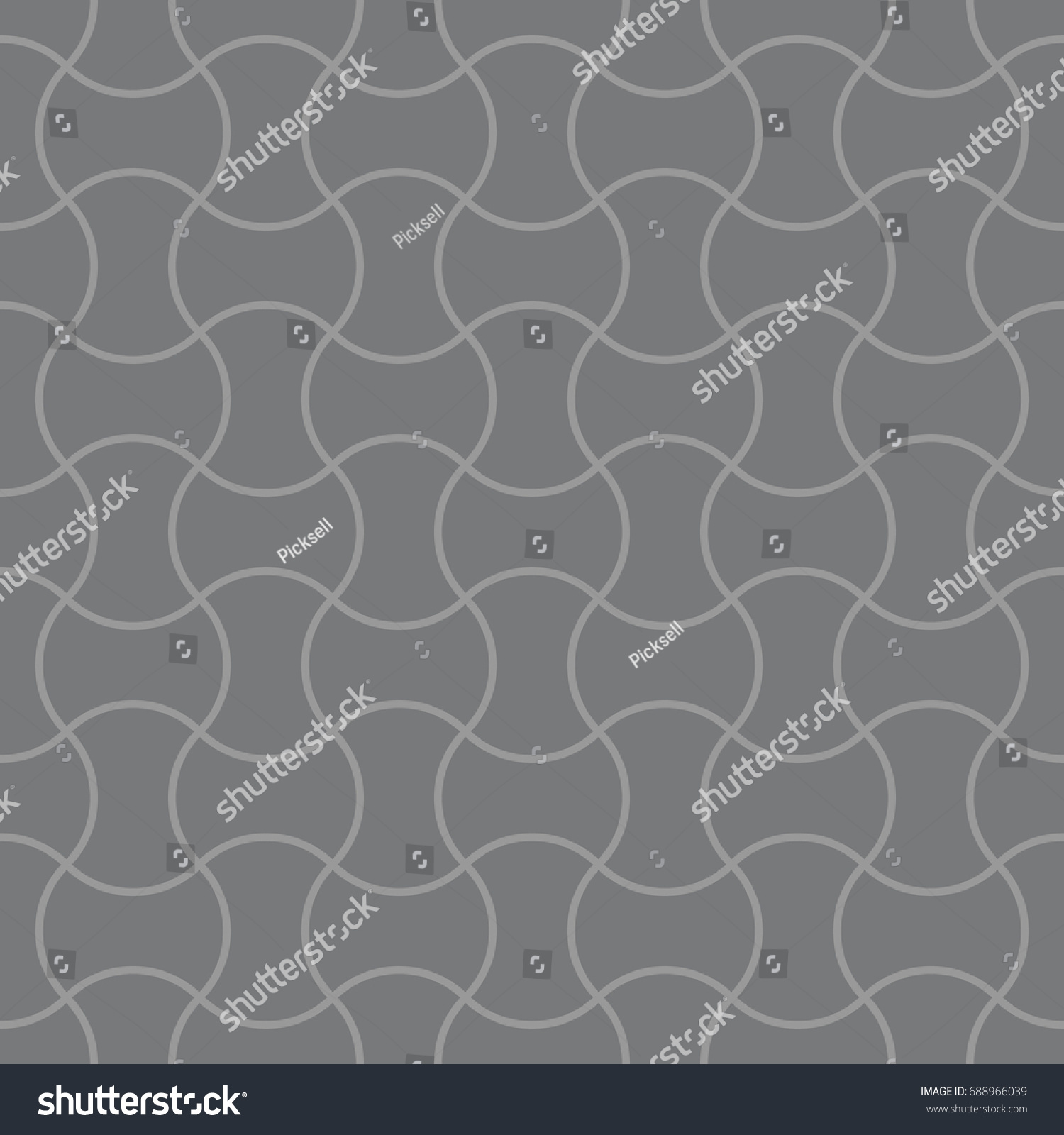 Seamless Gray Rounded Zigzag Interlocking Outlines Stock Vector ...