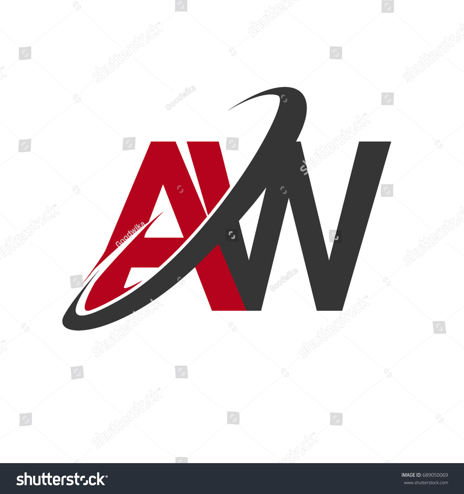 Aw Initial Logo Company Name Colored Stock Vector (Royalty Free ...