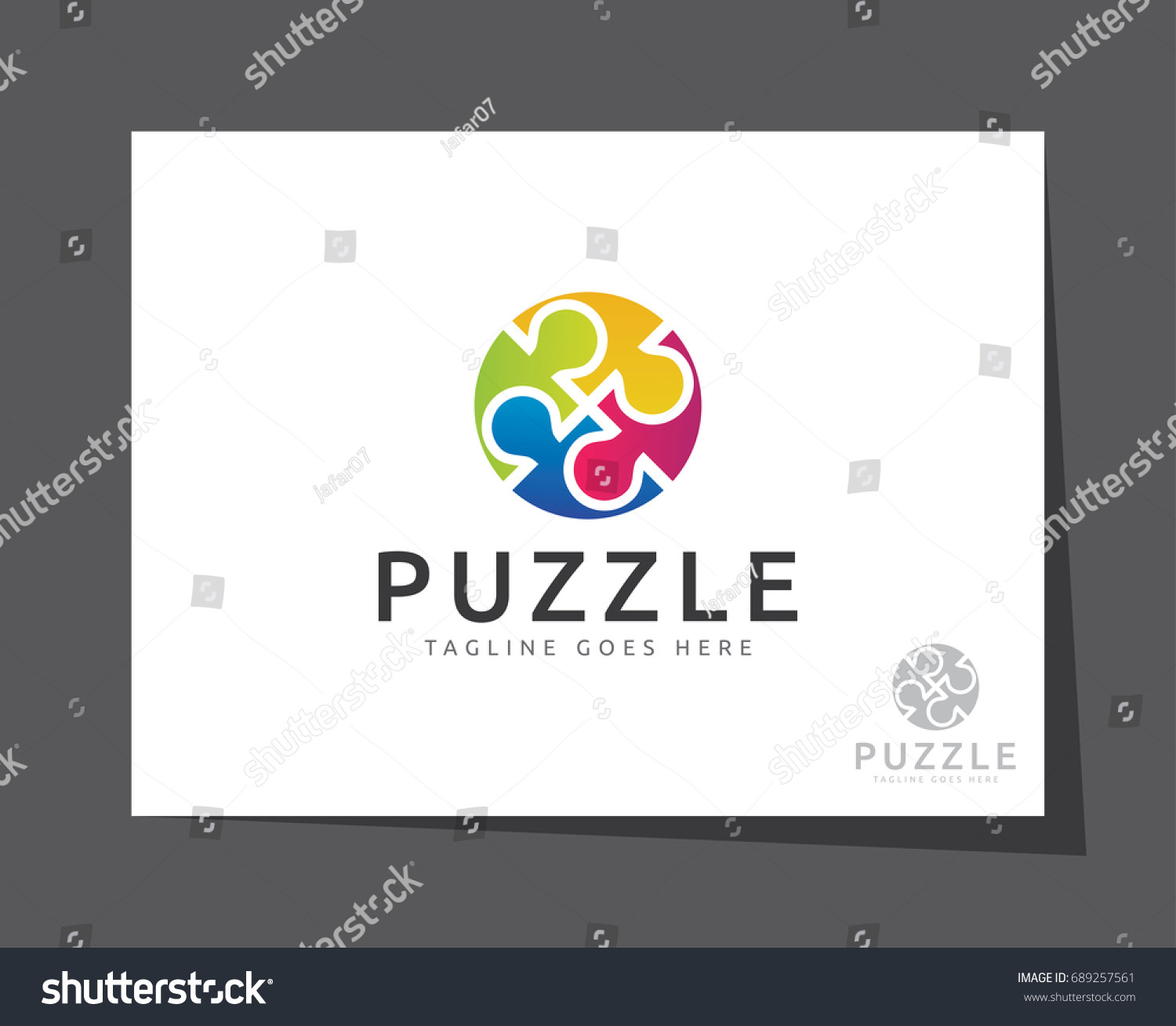 Puzzle Strategy Logo Icon Vector Template Stock Vector (royalty Free 