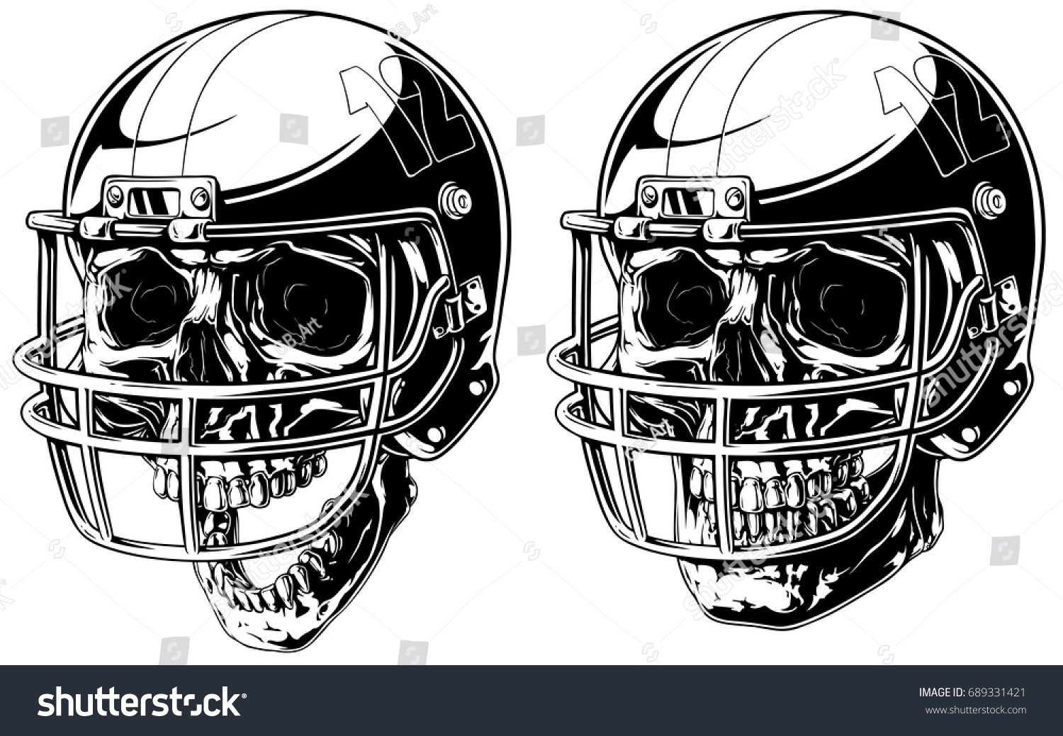 Американский футбол череп в шлеме