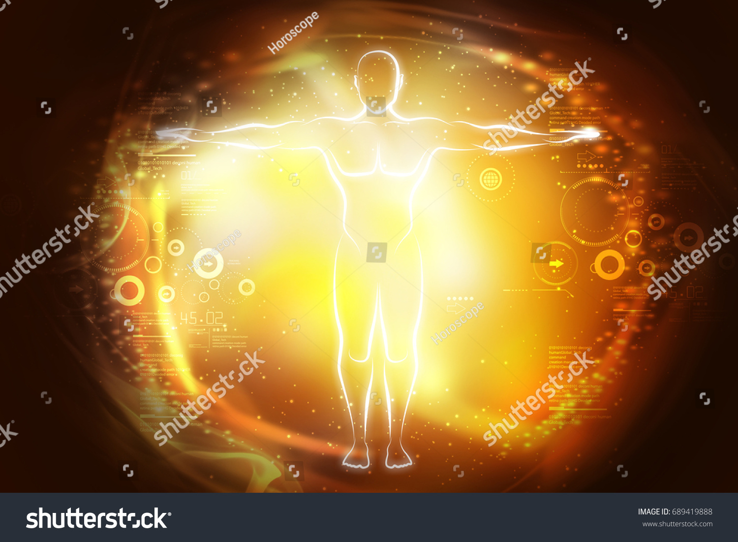 Digital Illustration Sketch Human Body Light Stock Illustration ...