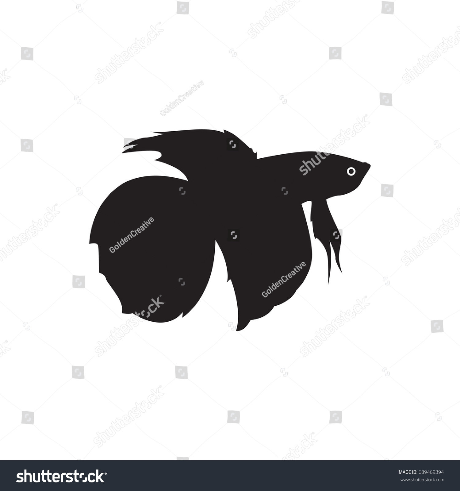 Beta Fish Vector Silhouette Stock Vector (Royalty Free) 689469394 ...