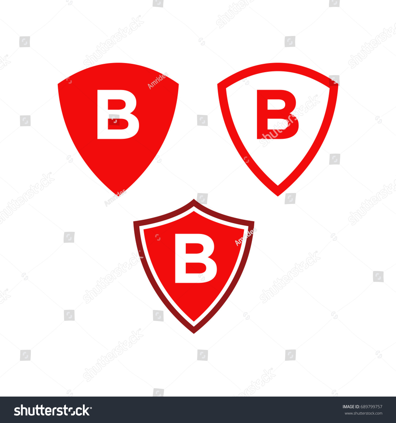 B Letter Shield Vector Logo Design Stock Vector (Royalty Free ...