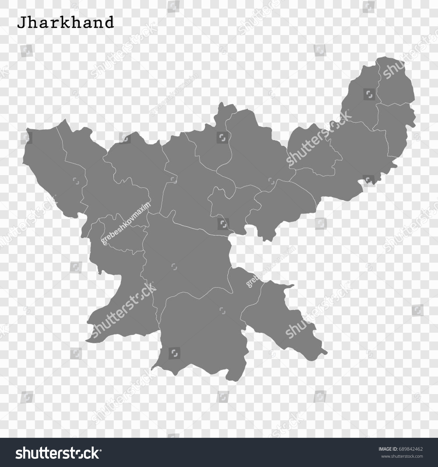 High Quality Map Jharkhand State India Stock Vector (Royalty Free ...