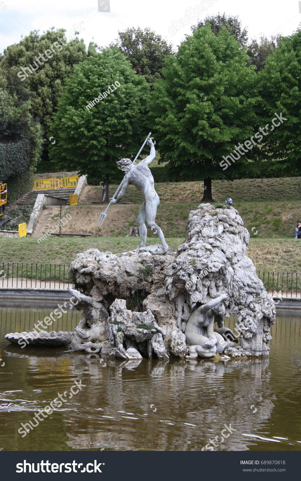 Neptune Fountain Center Boboli Gardens Sculptor Stock Photo Shutterstock