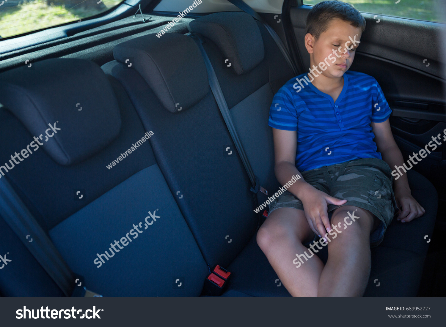 Teenage Boy Sleeping Back Seat Car Stock Photo 689952727 | Shutterstock