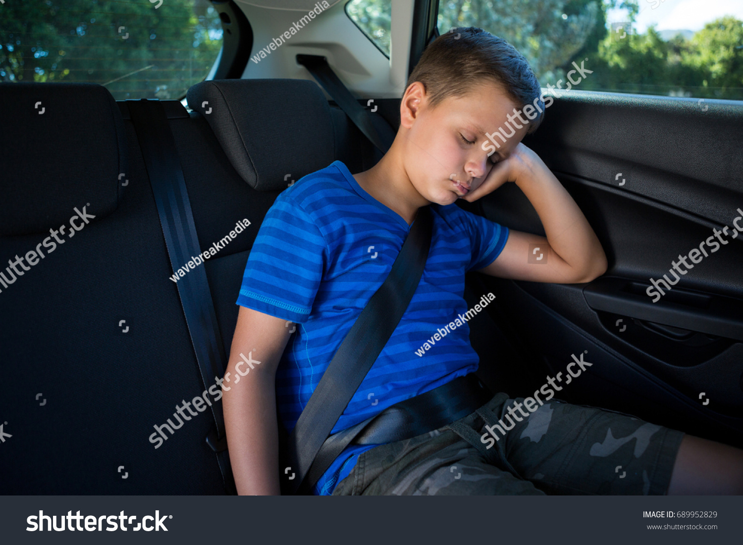 Teenage Boy Sleeping Back Seat Car Stock Photo 689952829 | Shutterstock