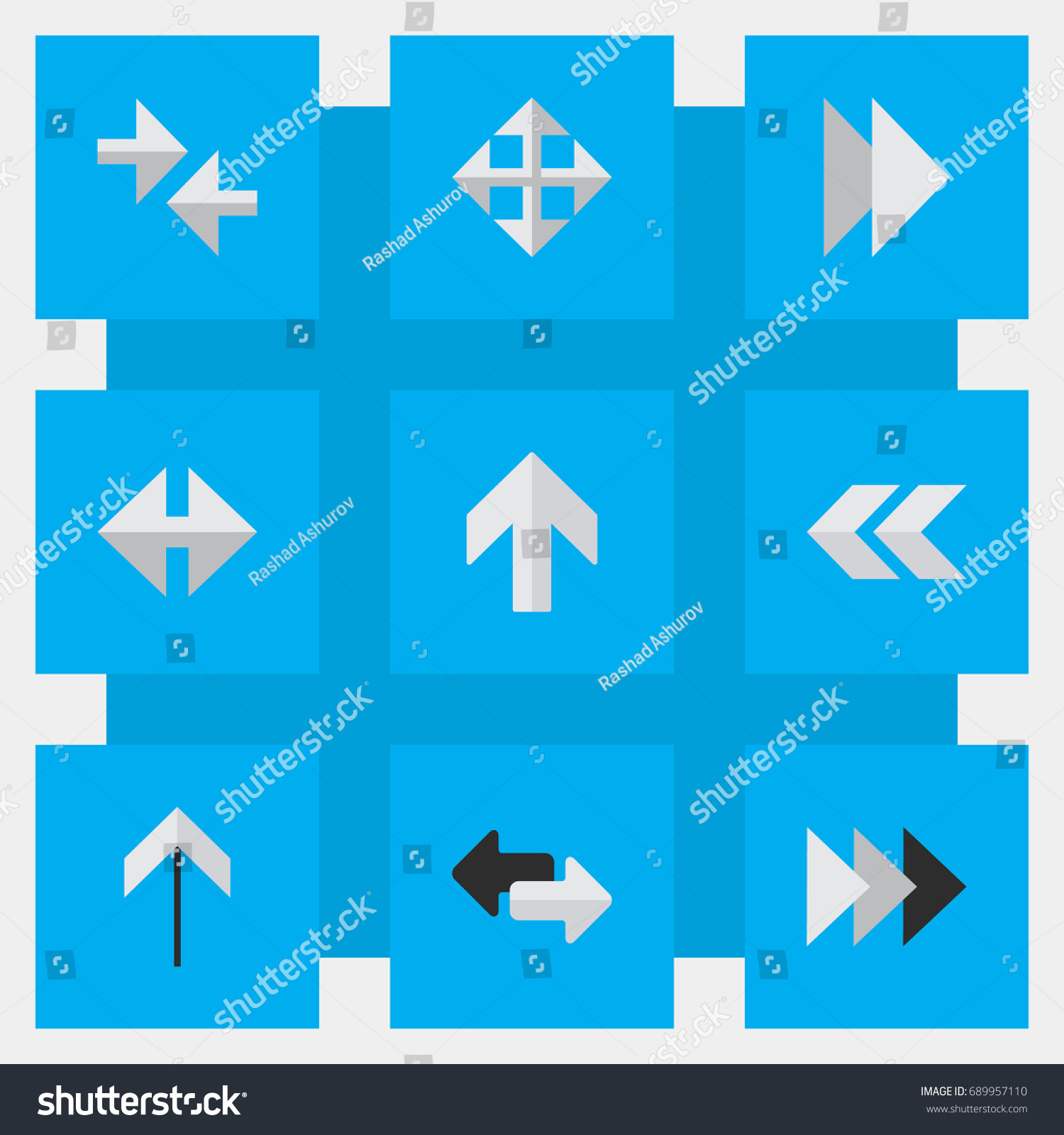 Vector Illustration Set Simple Pointer Icons Stock Vector (Royalty Free ...