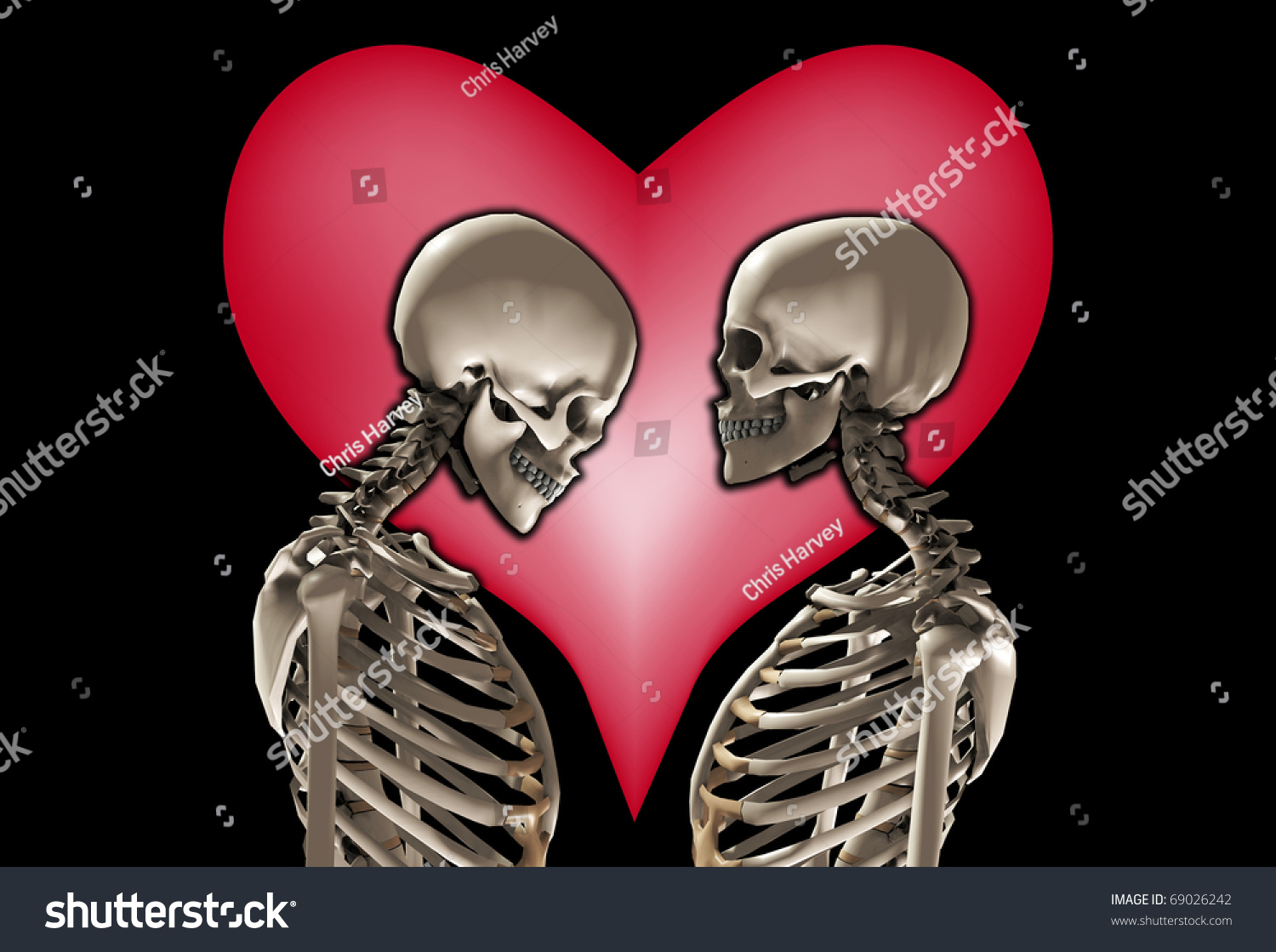 Скелет с сердечком