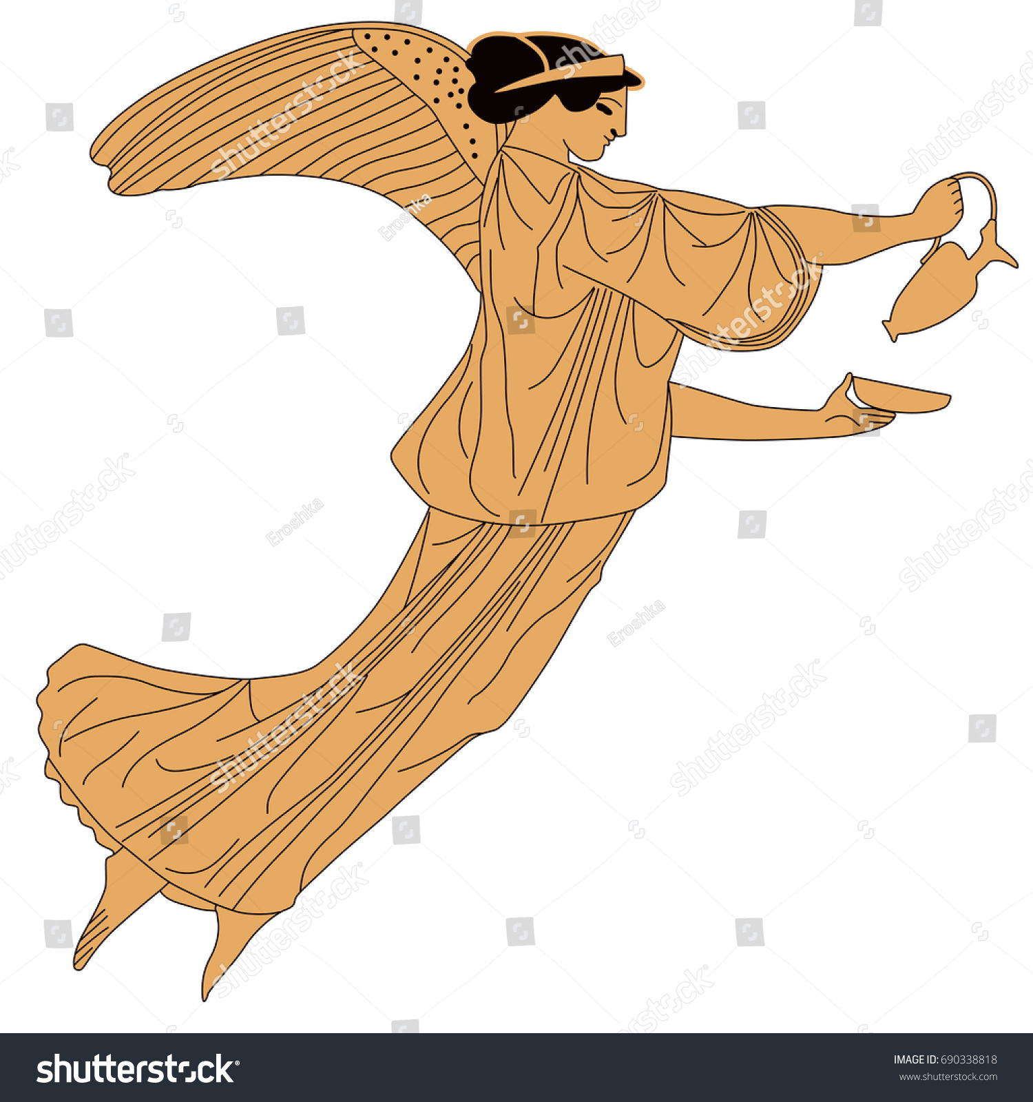 Vector Image Ancient Greek Goddess Victory Stock Vector (Royalty Free ...