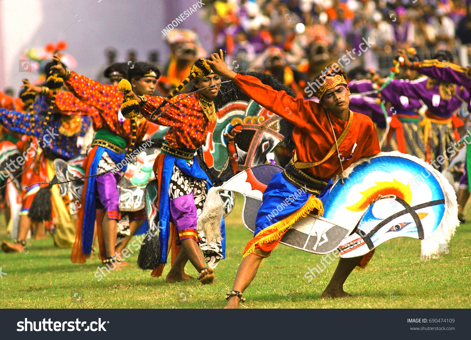 Jaranan Dancers Show Their Dance Opening Stock Photo 690474109 