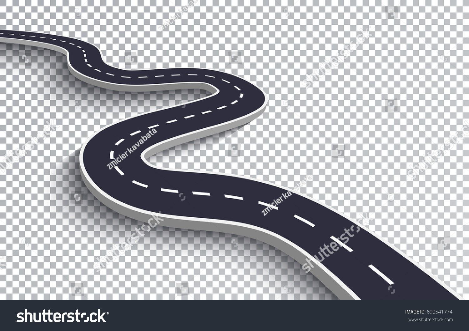 Winding Road Isolated Transparent Special Effect Stock Vector (Royalty ...