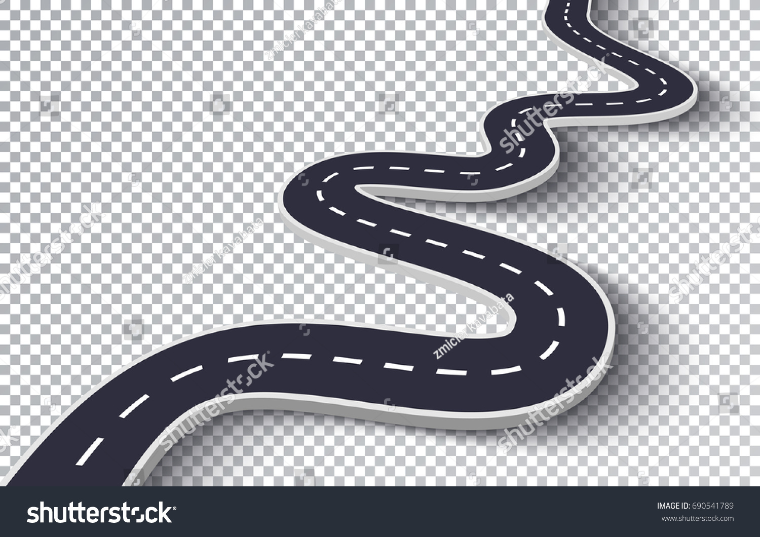 Winding Road Isolated Transparent Special Effect Stock Vector (Royalty ...