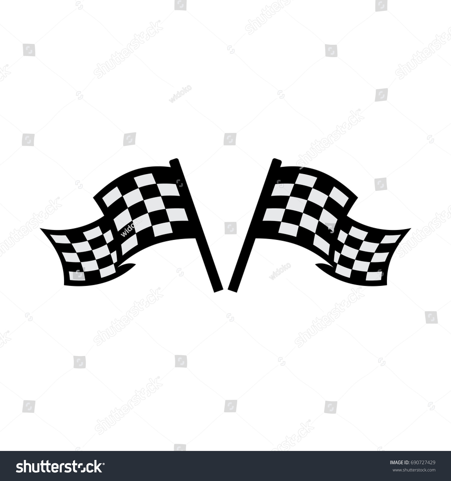 Double Racing Flag Icon Stock Vector (Royalty Free) 690727429 ...