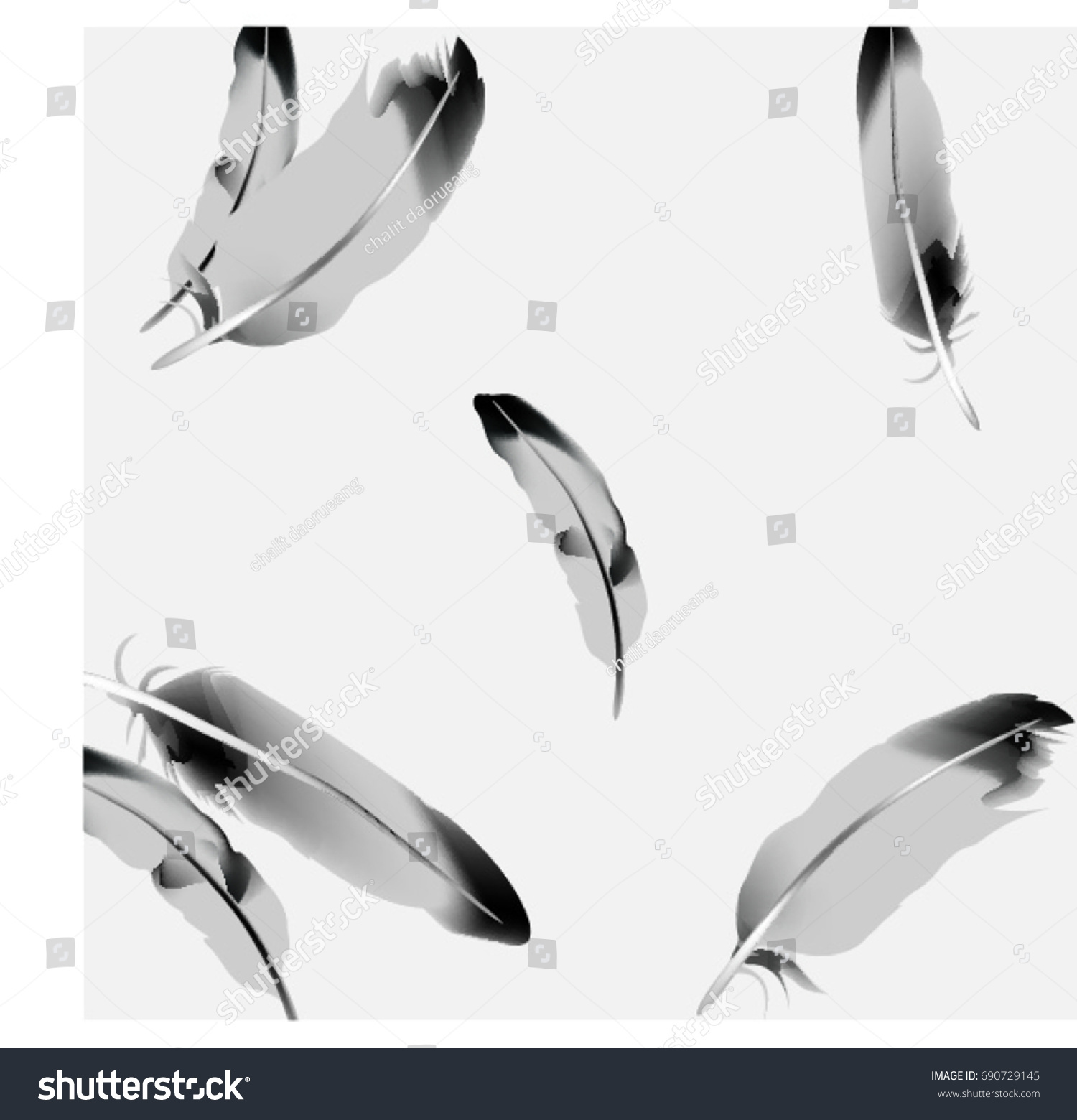 White Feathers Background Vector Stock Vector (Royalty Free) 690729145