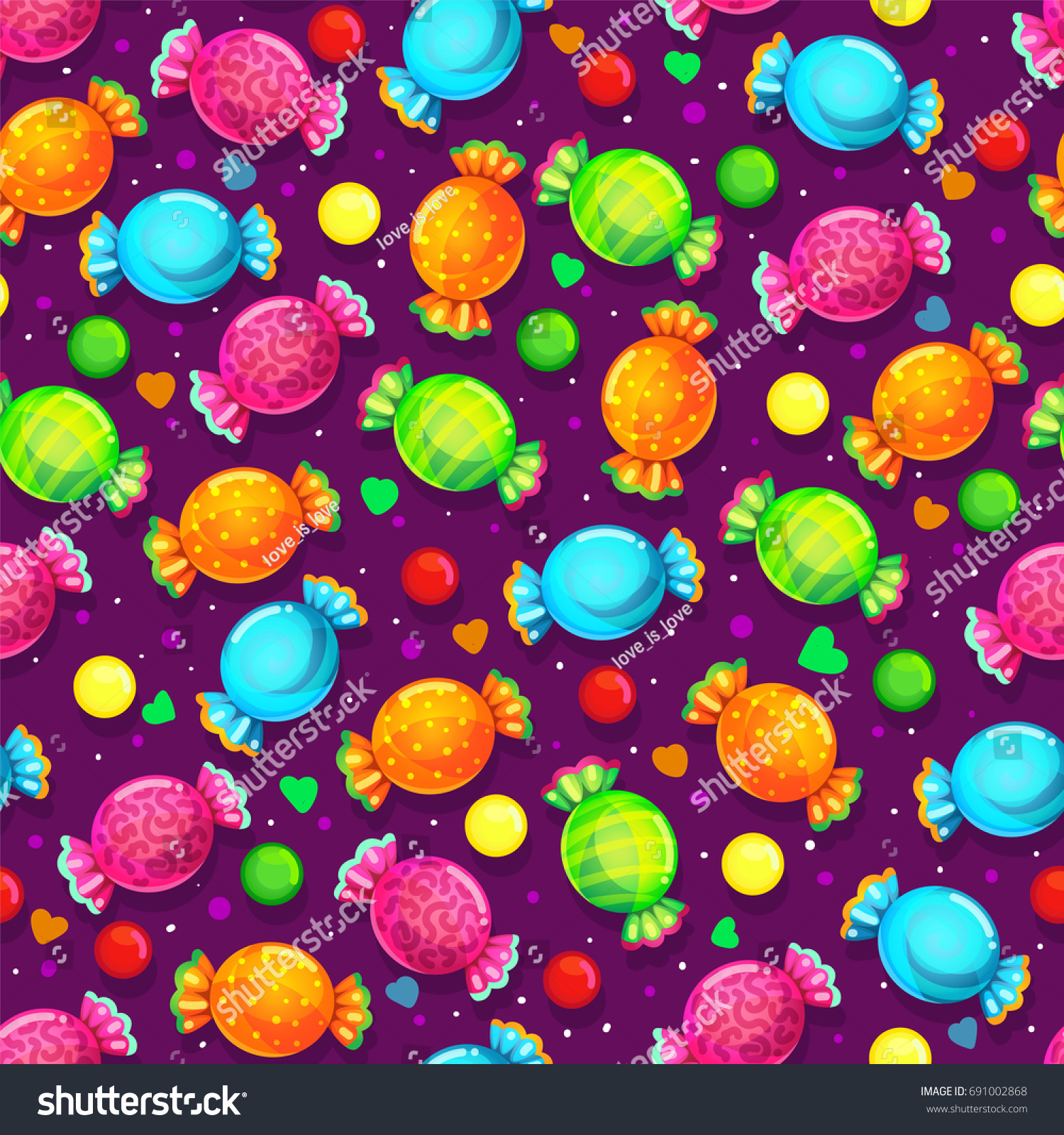 Seamless Pattern Sweet Candy Stock Vector (Royalty Free) 691002868 ...