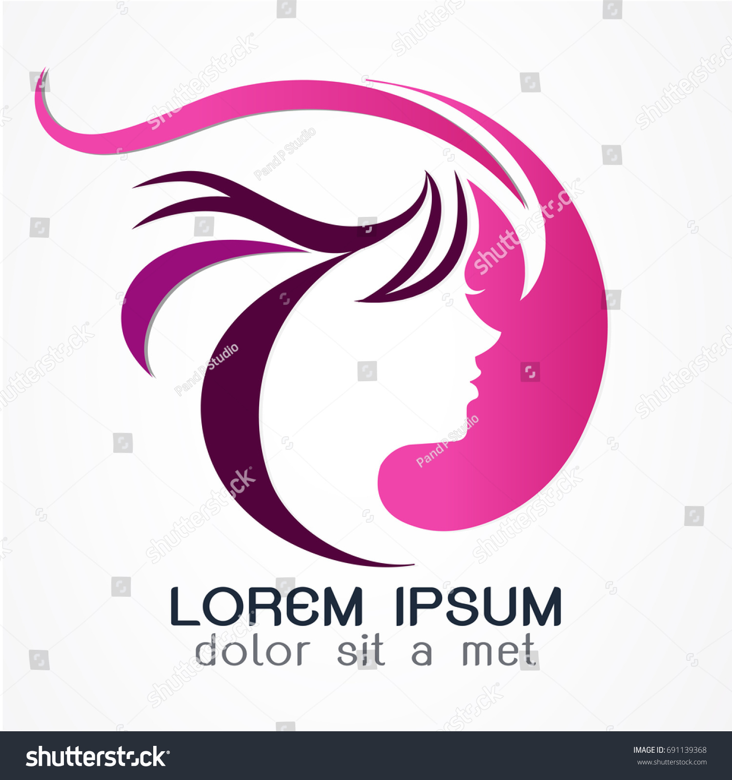 Beauty Woman Face Logo Design Template Stock Vector (Royalty Free ...