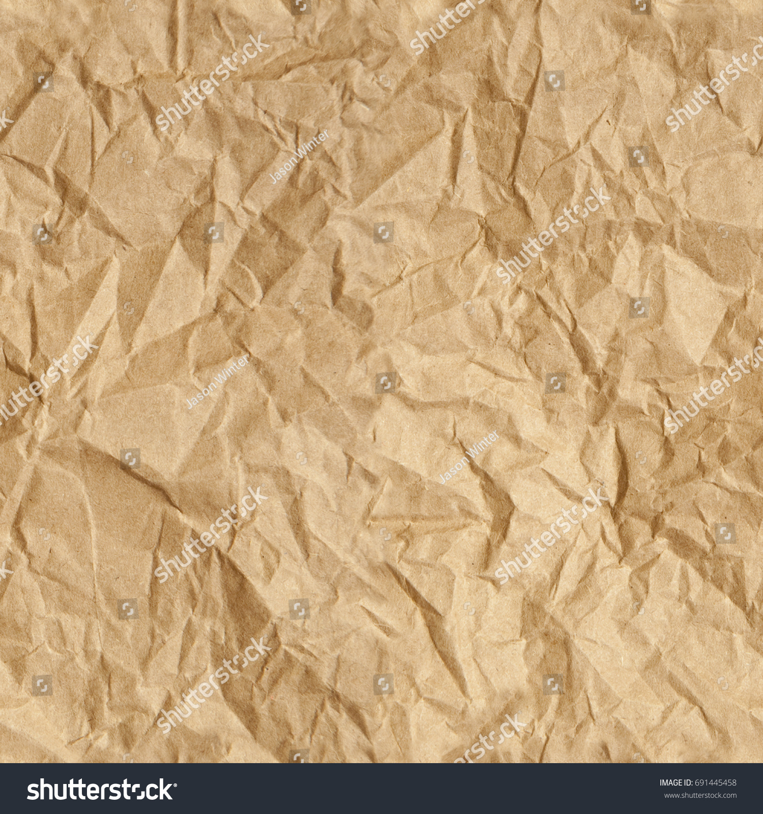 Repeating Crumpled Brown Parcel Packing Paper Stock Photo 691445458 ...