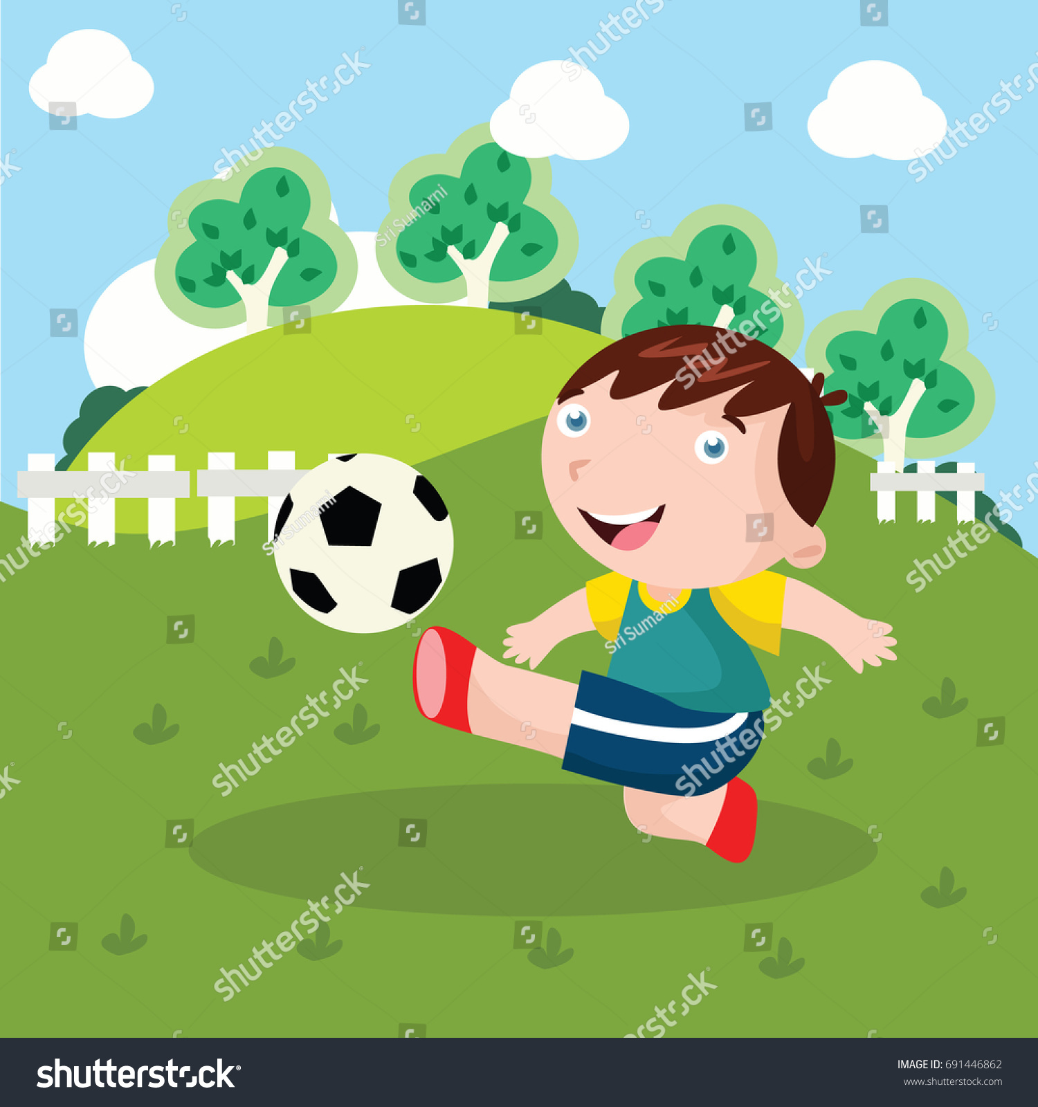 Картина футбол дети