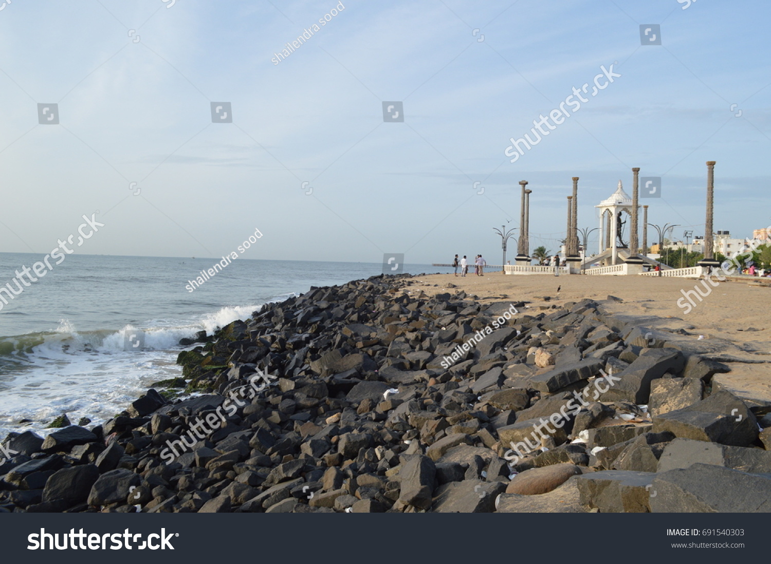 Mahatma Gandhis Statue Promenade Beach Pondicherry Stock Photo ...