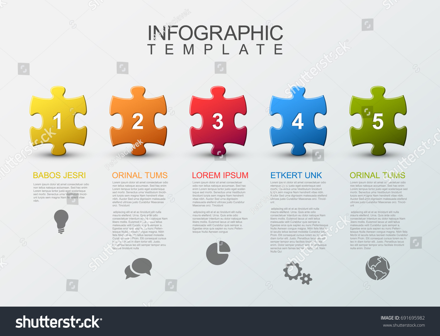 Vector Puzzle Infographic Report Template Made Stock Vector (Royalty ...