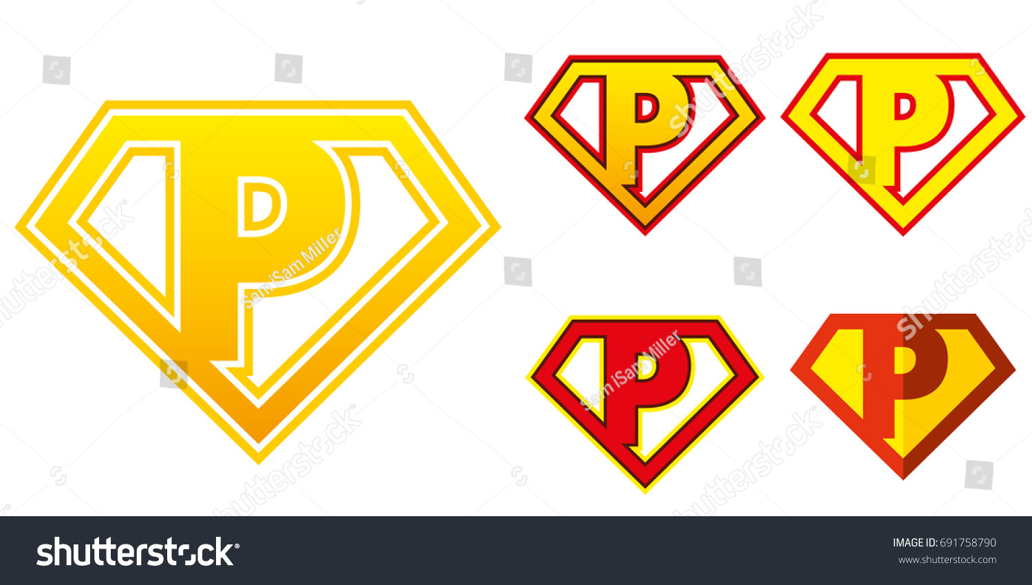 Super Hero Logo Letter P Superhero Stock Vector (Royalty Free ...