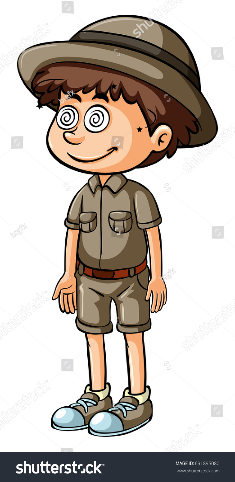 Boy Safari Outfit Dizzy Eyes Illustration Stock Vector (Royalty Free ...