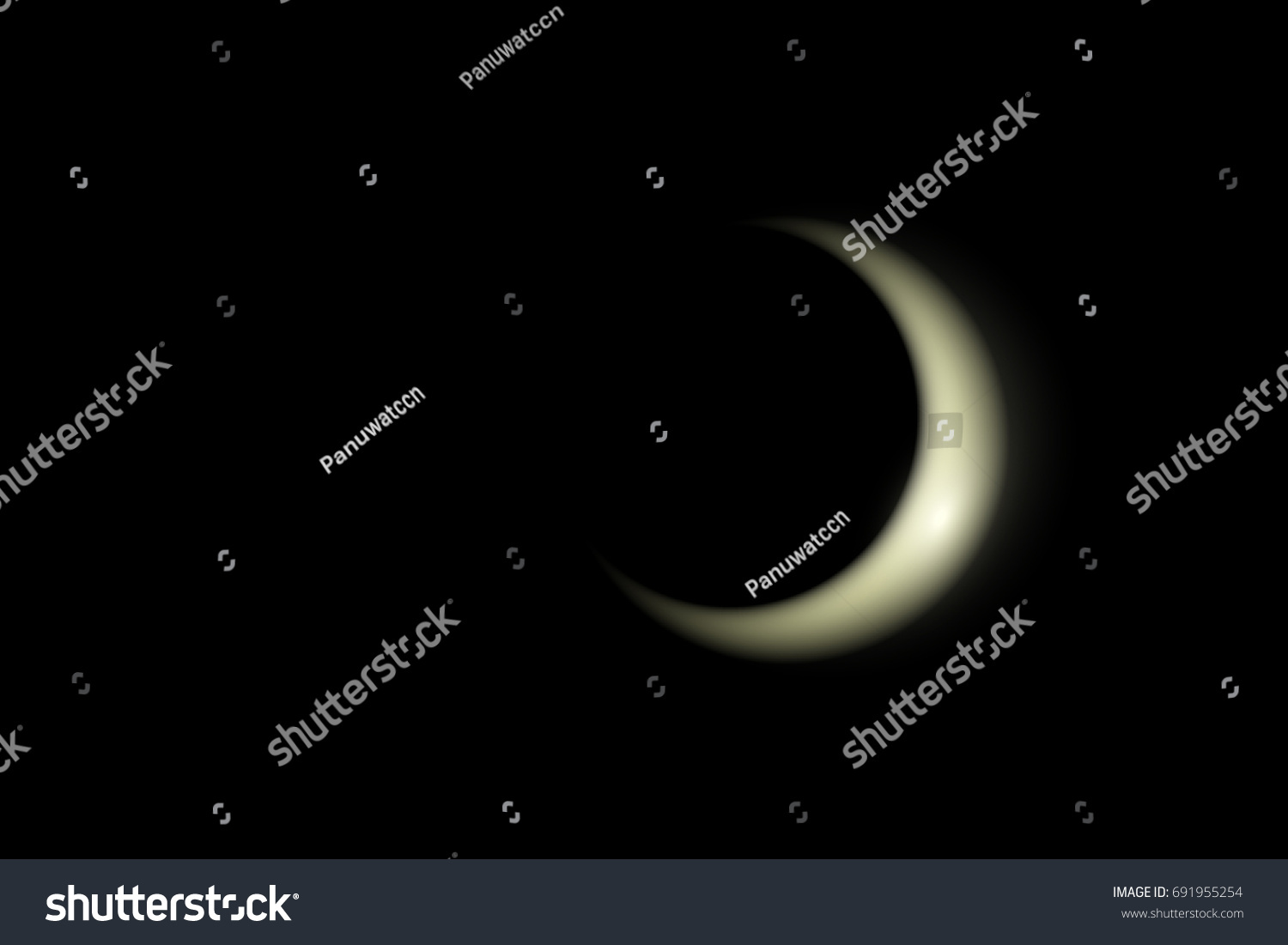 Young Moon Waxing Crescentvector Illustration Stock Vector (Royalty ...