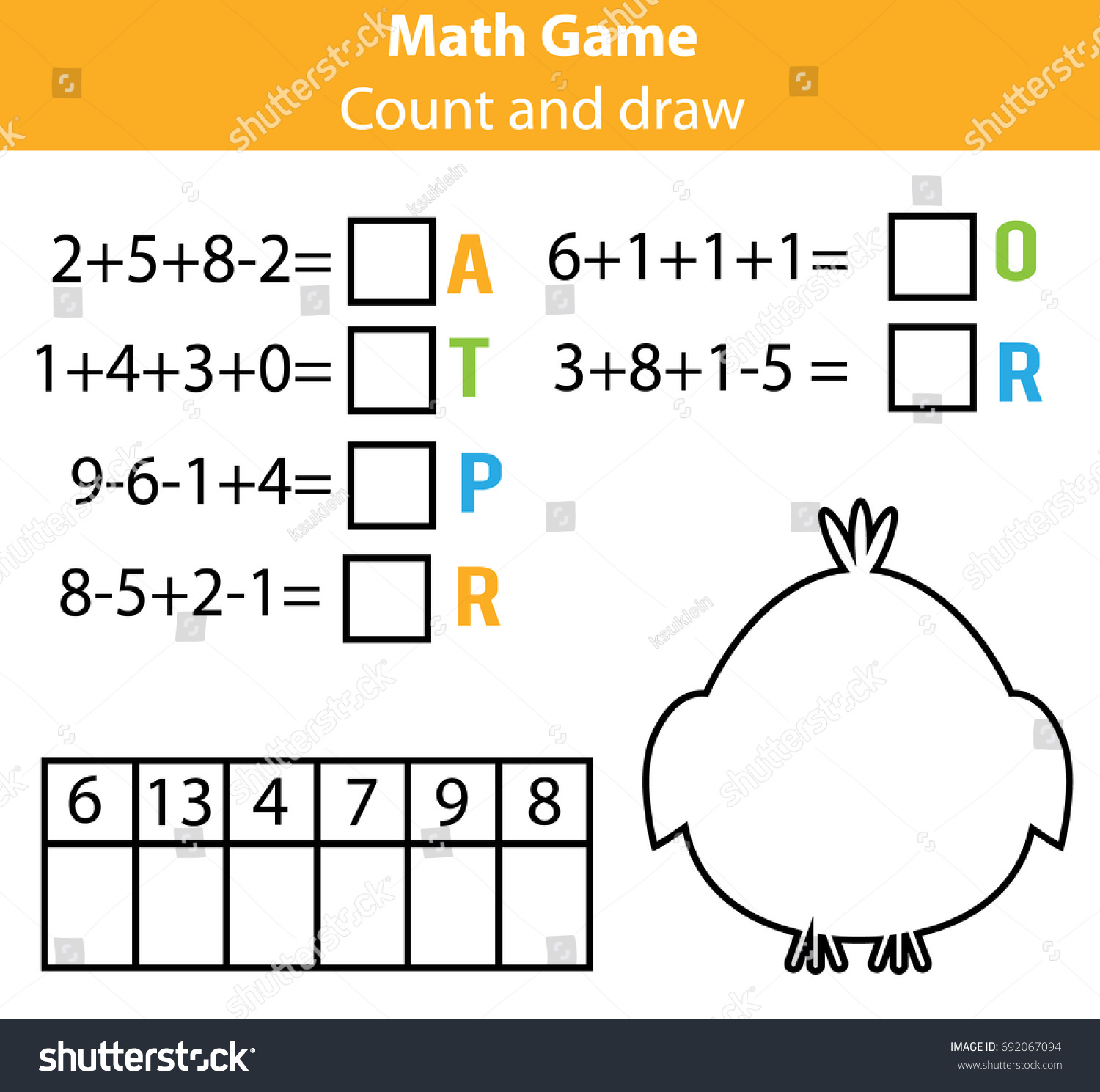 Words Puzzle Children Educational Game Mathematics Stock Vector Words Puzzle Children Educational Game Mathematics Stock Vector