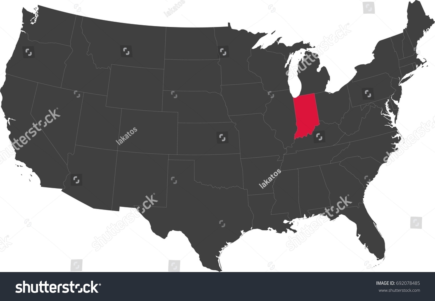 Map United States America Split Into Stock Vector (Royalty Free ...