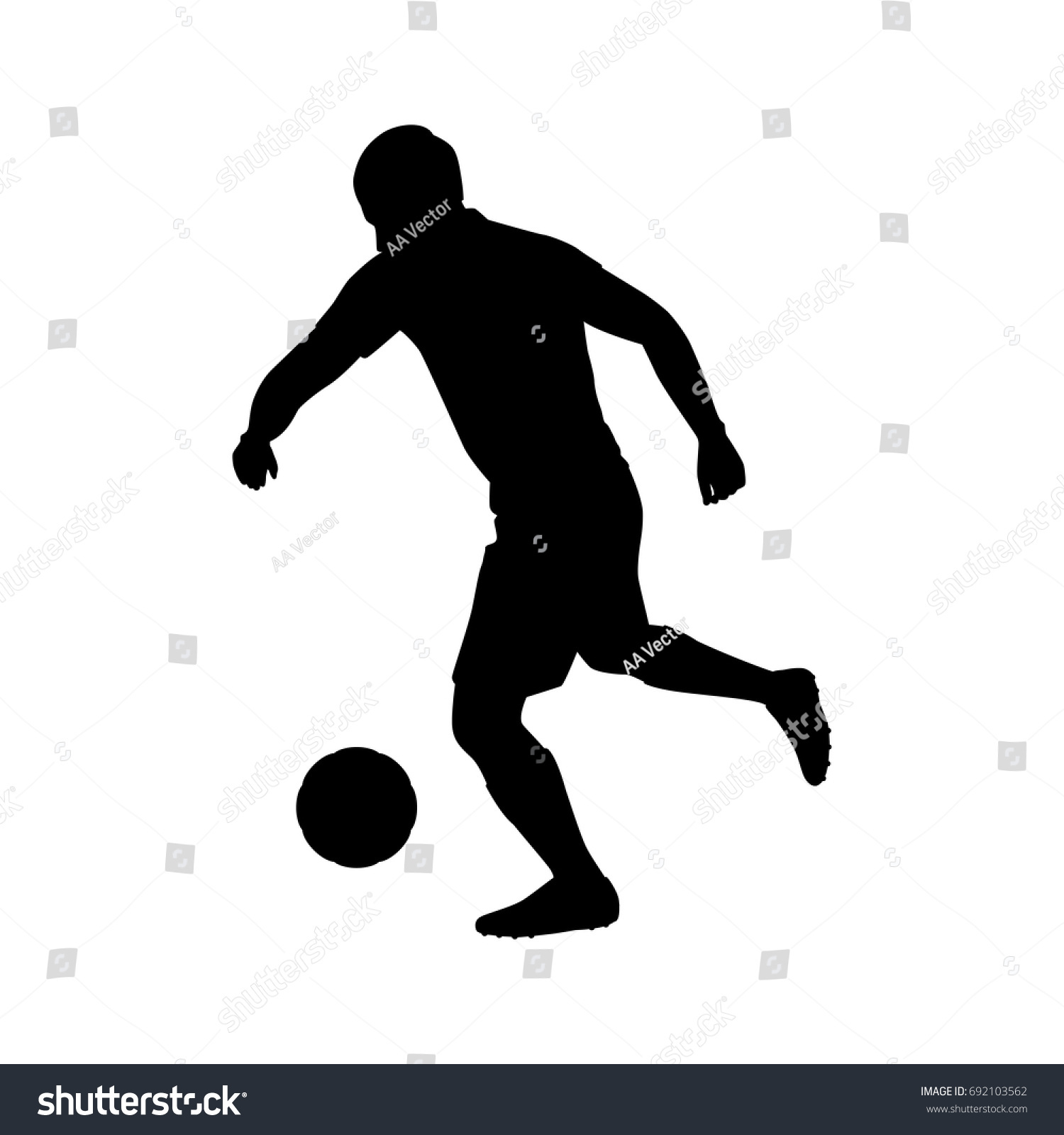 Soccer Player Silhouette Vector Stock Vector (Royalty Free) 692103562 ...