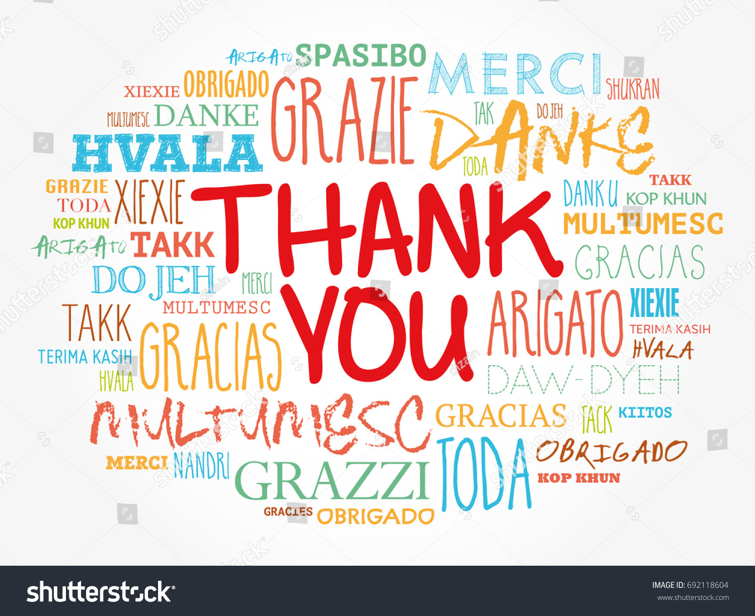 Thank You Word Cloud Different Languages Stock Vector (Royalty Free ...