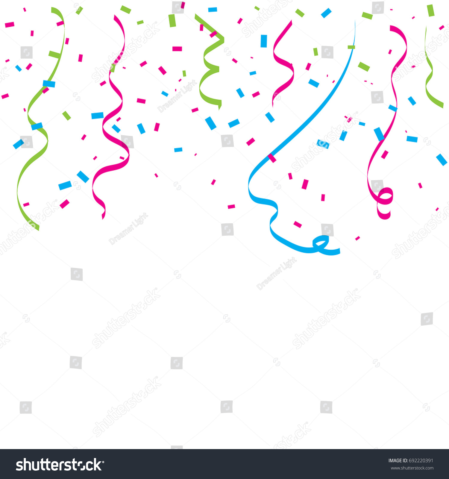 Colorful Confetti Ribbon Falling On White Stock Vector (royalty Free 