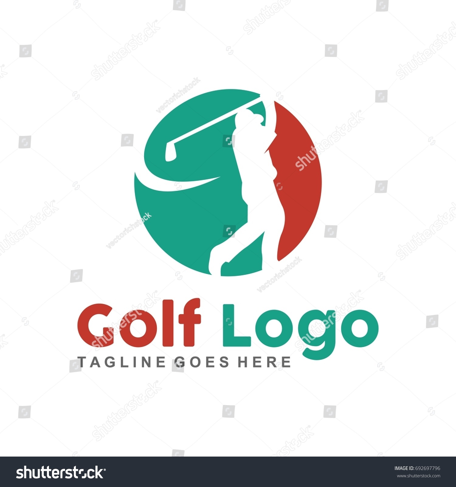 Unique Golf Logo Minimalist Shapes Colors Stock Vector (Royalty Free ...