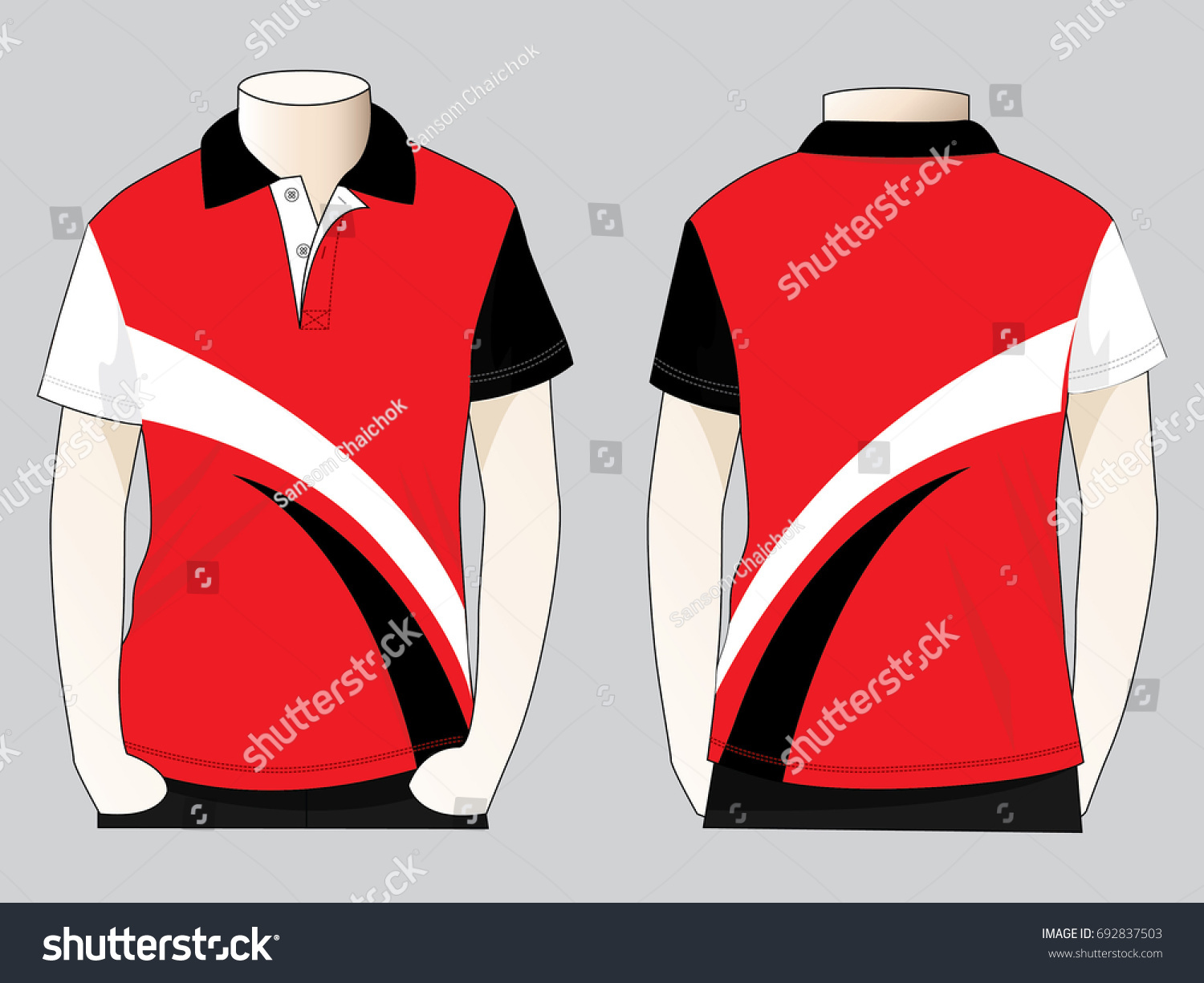 Polo Shirt Design Curves Graphic Line Stock Vector (Royalty Free ...