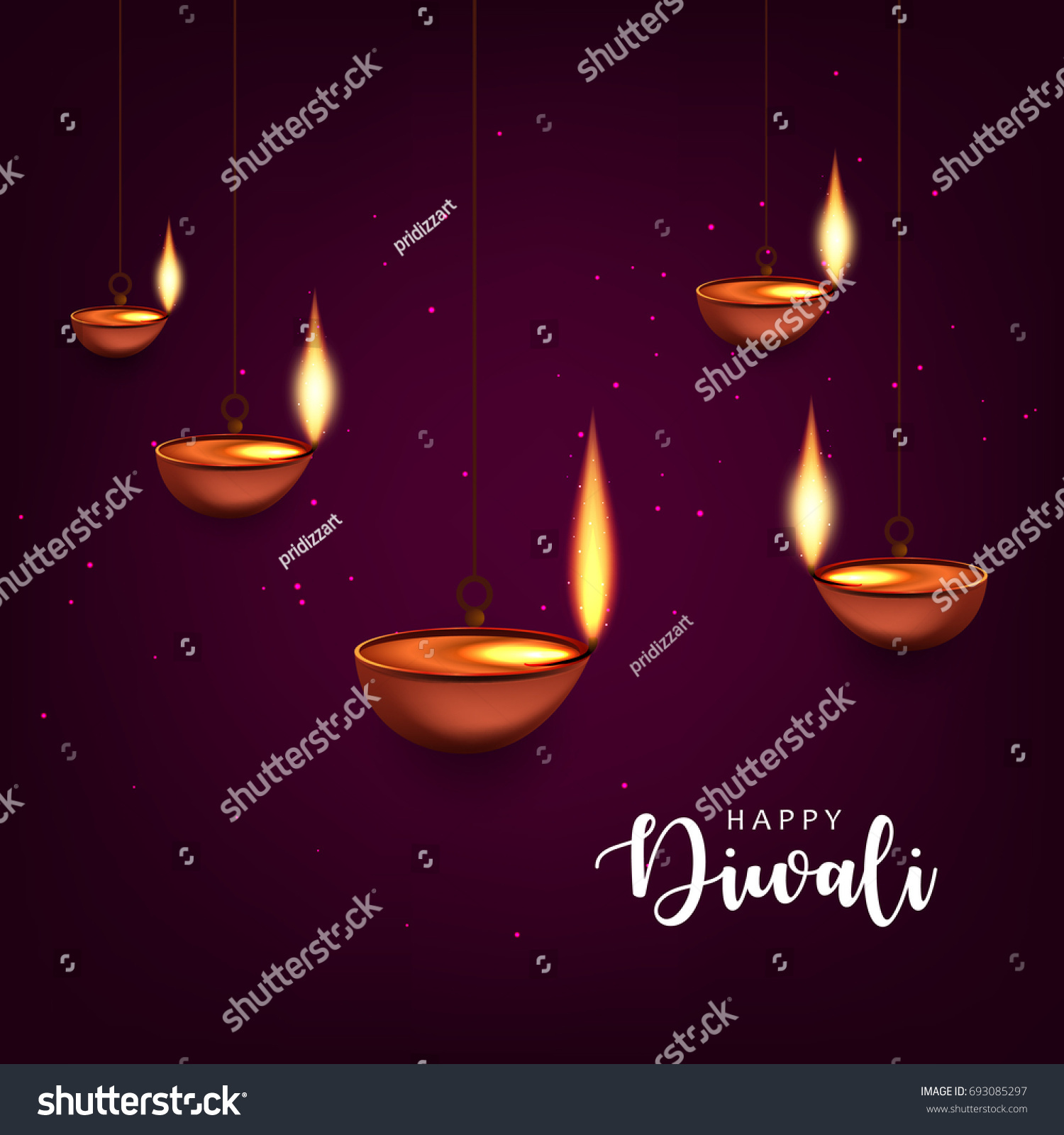 Happy Diwali Wallpaper Design Template Stock Vector (Royalty Free ...