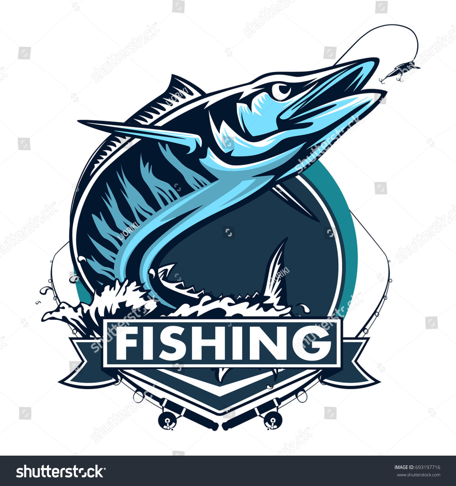 Vector Illustration Wahoo Acanthocybium Solandri Scombrid Stock Vector ...