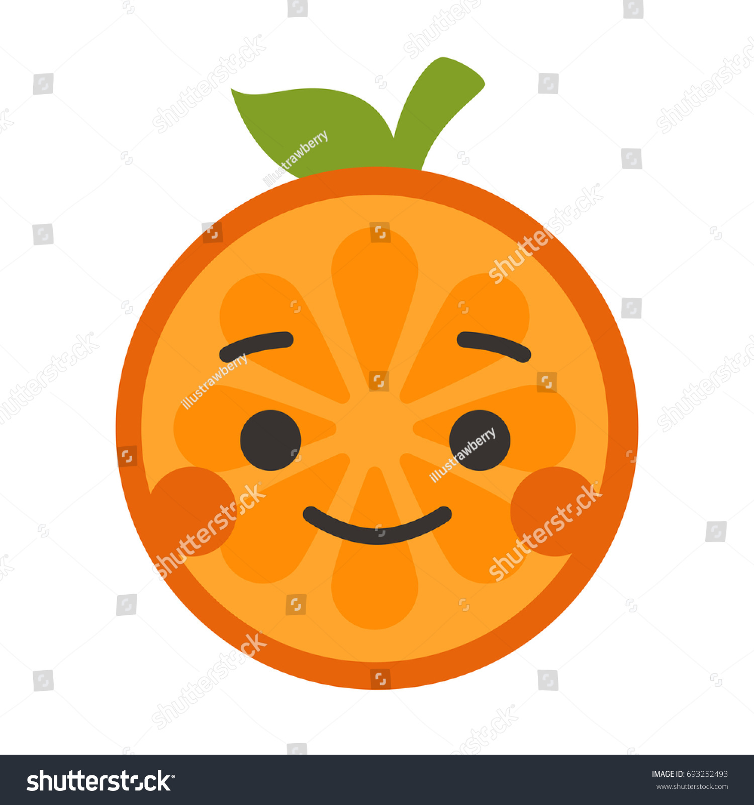 Happy Smile Emoji Smiley Orange Fruit Stock Vector (Royalty Free ...