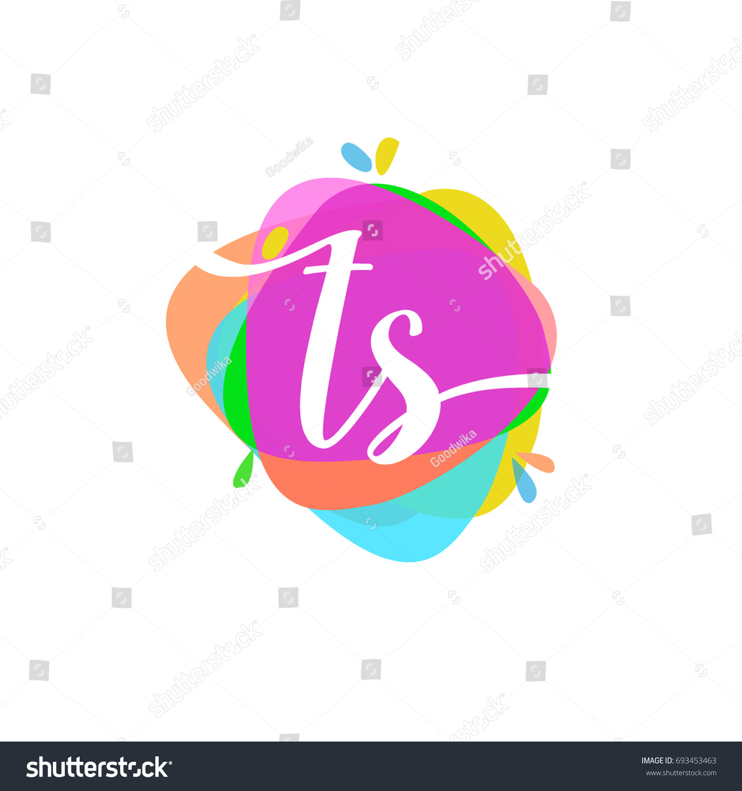 Letter Ts Logo Colorful Splash Background Stock Vector (Royalty Free ...