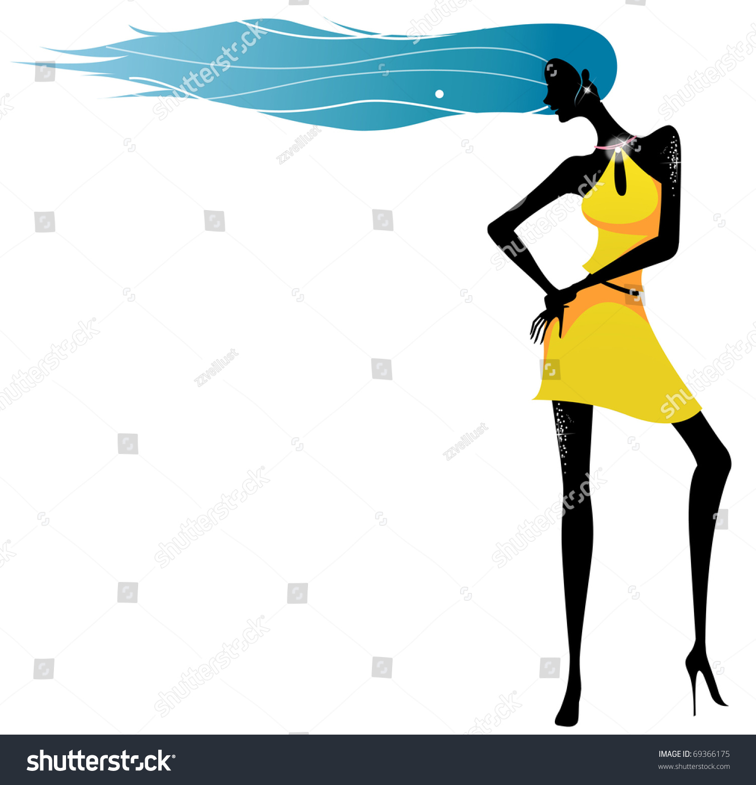 Fashionable Girl Posing Sexy Stock Vector Royalty Free 69366175 Shutterstock 9556