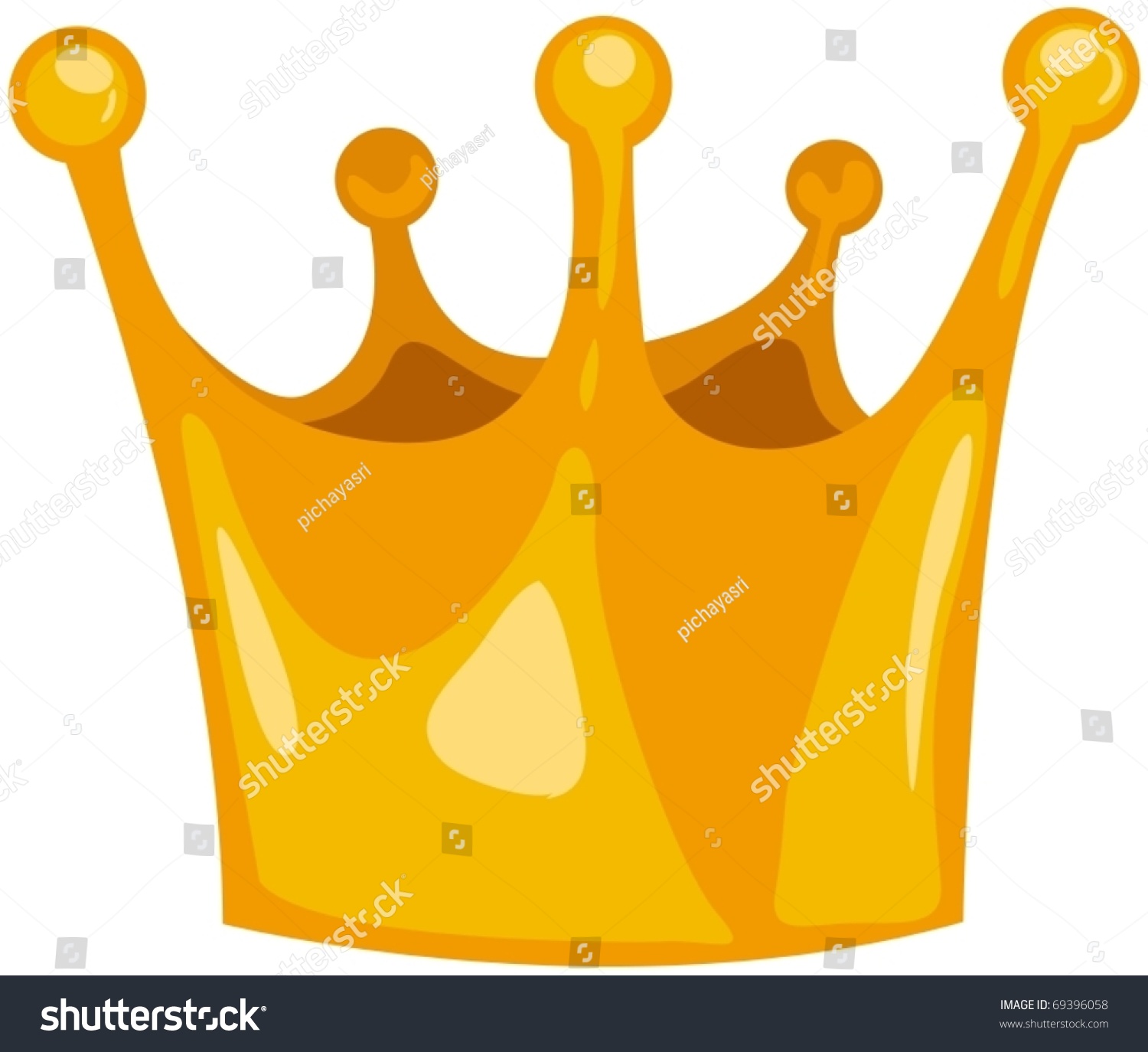 Illustration Isolated Golden Crown On White Stock Vector (Royalty Free ...