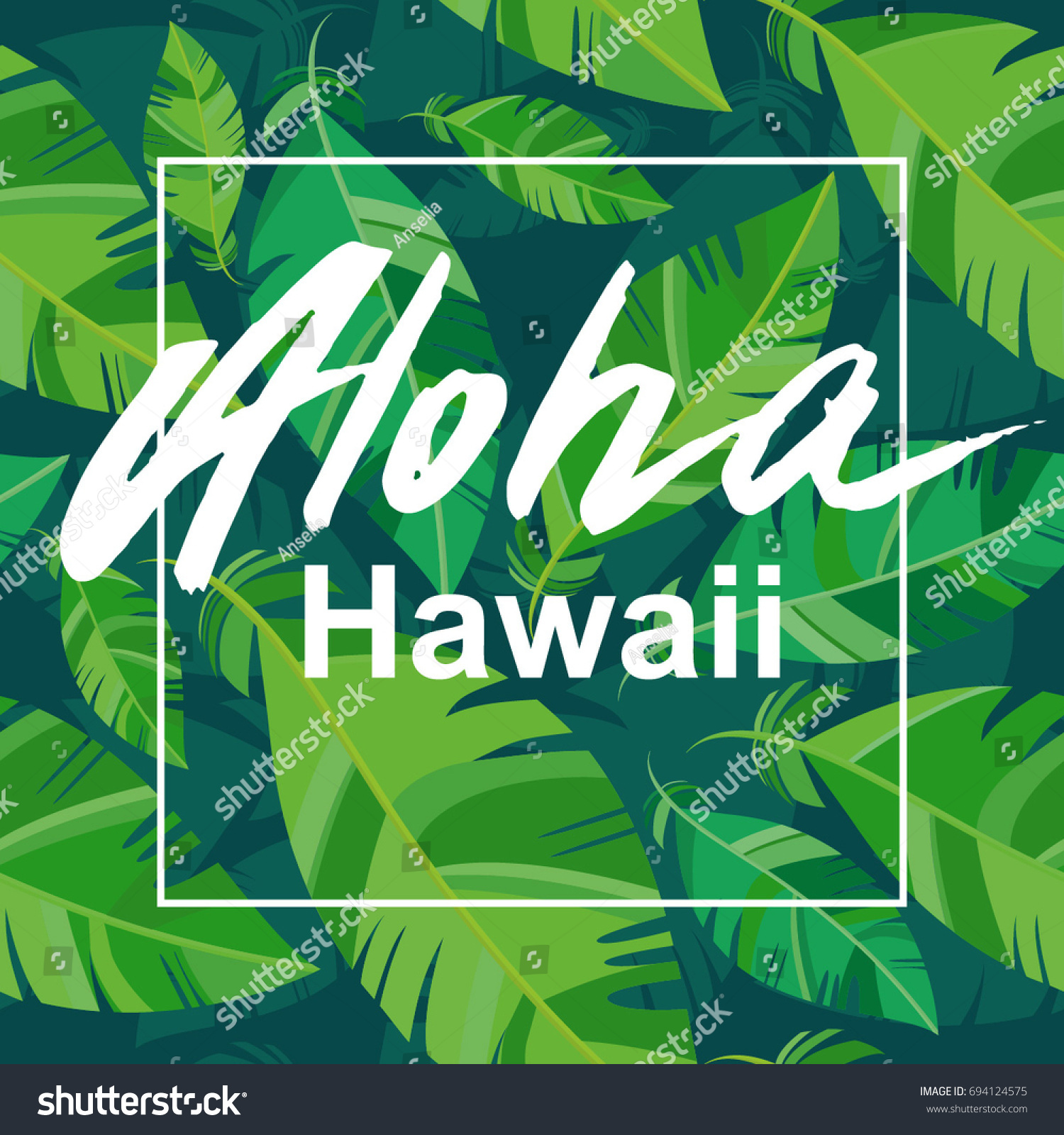 Tropical Cover Greeting Card Aloha Hawaii Stock Vector (Royalty Free ...