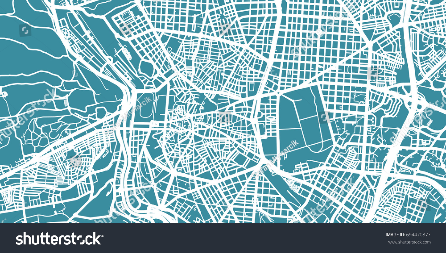 Detailed Vector Map Madrid Scale 130 Stock Vector (Royalty Free ...